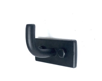 Black Metal Wall Hook: Modern Coat/Towel Hanger