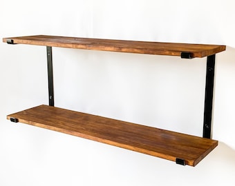 Double Shelf Bracket, Metal Brackets, Bracket For Shelves, Black Bracket, Industrial Shelf Bracket, Steel Shelf Bracket, Wall Shelf Brackets