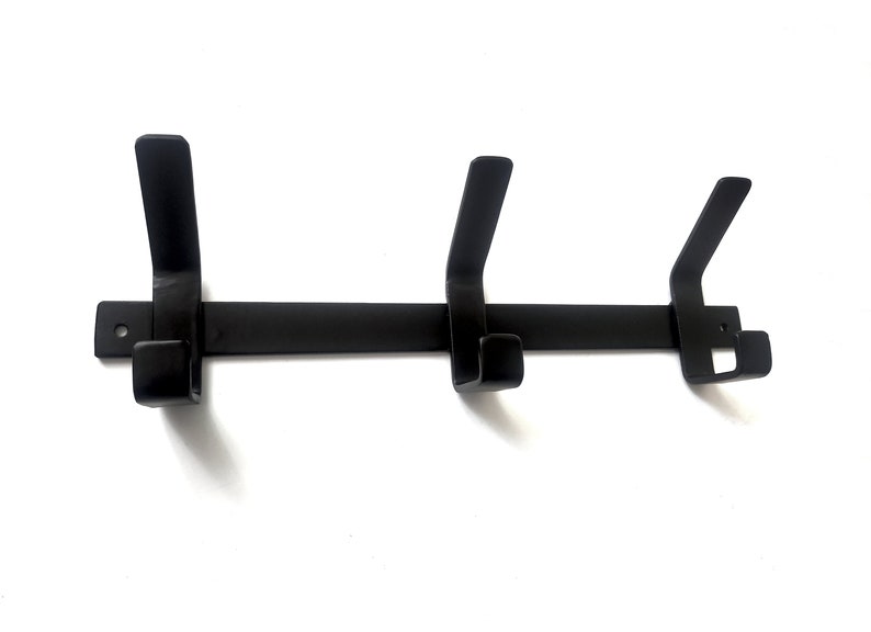 Triple Metal Hook Metal Wall Hook Metal Hook Black Metal Etsy