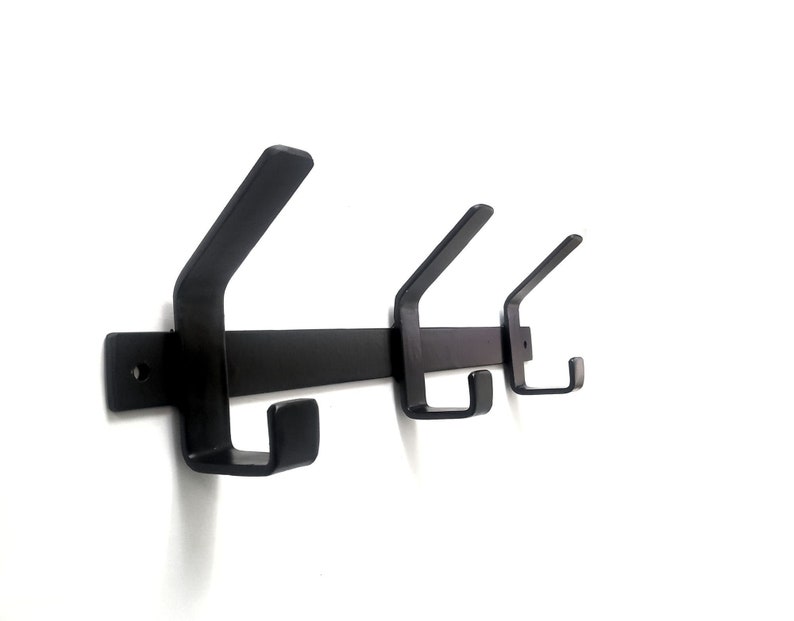 Triple Metal Hook metal wall hook metal hook black metal Etsy