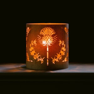 Thistle Art Lantern and Outlander Gift candle centerpiece and holder as a  candle lantern Scottish gifts for Robbie Burns