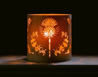 Thistle Art Lantern and Outlander Gift candle centerpiece and holder as a  candle lantern Scottish gifts for Robbie Burns