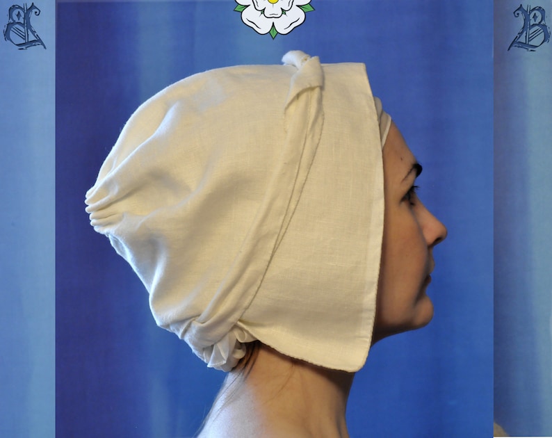 15th century mutch medieval women's cap linen historical Etsy