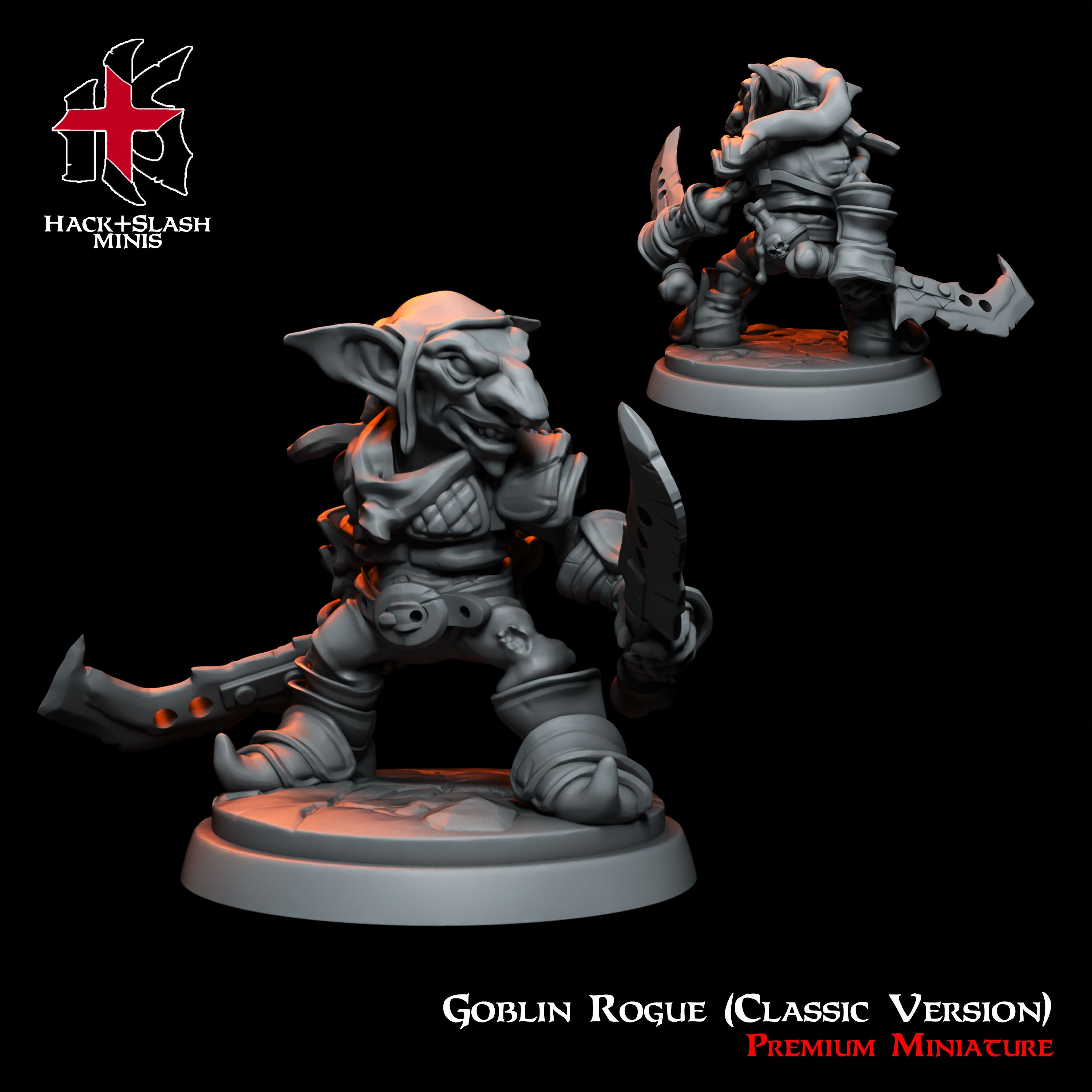 Resin Goblin Rogue Miniature Unpainted D&D RPG Tabletop