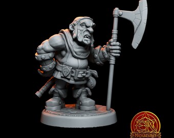 Bol Understones: Grumpy Dwarf Miniature for RPG