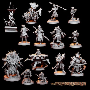 Conjunto básico de escalas carmesins + complementos (14 miniaturas no total) Expansão feita por fãs compatível com Gloomhaven