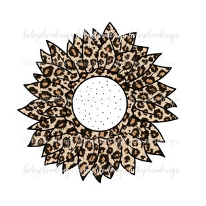 Leopard Cheetah Sunflower Png, Sublimation, Leopard Print Shirt, Flower Png, Png For Sublimation, Digital Download, Leopard Svg