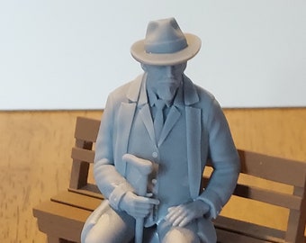 Unpainted lifelike 20.3 seated man 3