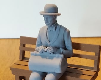 Unpainted lifelike 7/8ths seated man 2