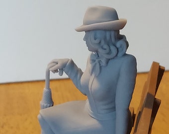 Unpainted 20.3 g scale Model seated women 11 Figure