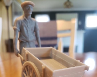 Unpainted 20.3 scale Lifelike Model man with cart Figure limited edition