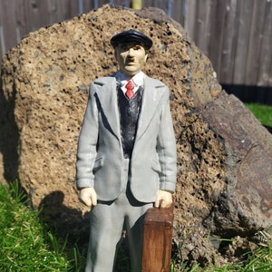 Unpainted Lifelike Model man with case Figure, 7/8ths scale for G scale Garden Railway