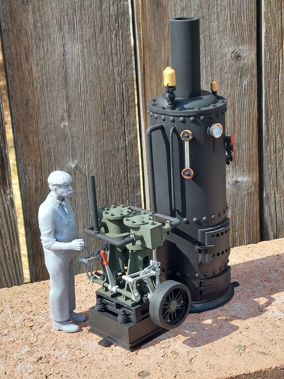 7 8ths 1 13.7 3D Printed Vertical Stationary Two Cylinder Steam Engine Etsy