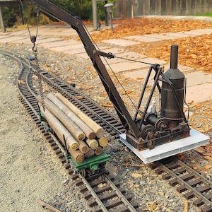 G scale 3D printed Willamette 2 drum steam donkey kit with boom