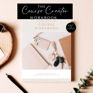 Course Creator eBook Template, Coach and Course Creator Editable Workbook,  Canva Template for Lead Magnet, Neutral Beige