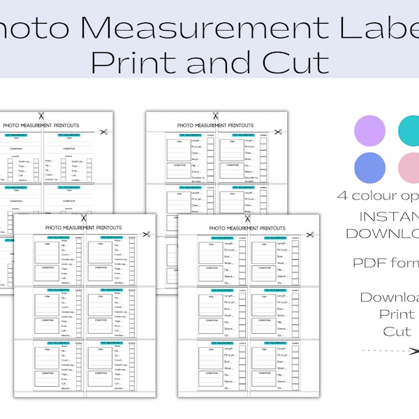 Clothing Measurement Sheets - Etsy