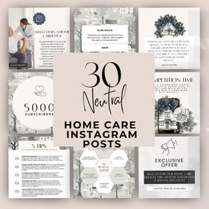 Home Health Care Social Posts, Caregiver Instagram Posts, Editable Templates for Senior Care Agency, Care Worker Marketing, Canva Editable
