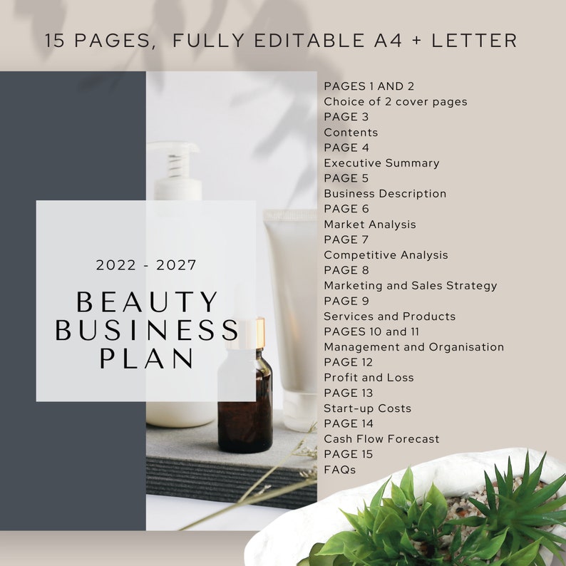Lean Beauty Salon Business Plan Template, Simple Small Business Plan
