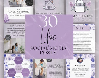 Home Care Social Posts, Care Service Social Media Templates, Editable Templates for Home Nursing, Respite and Support Service Businesses