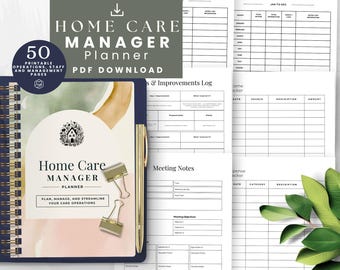 Home Care Forms for Manager Planner, Printable Care Management Organizer, Staff, Client & Finance Tracking, Elderly Caregiver Bundle