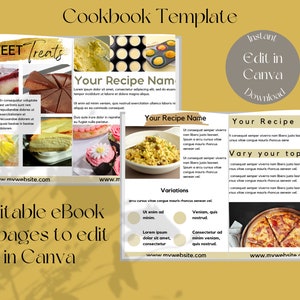 Cookbook Template, Recipe Book Printable Template, INSTANT DOWNLOAD