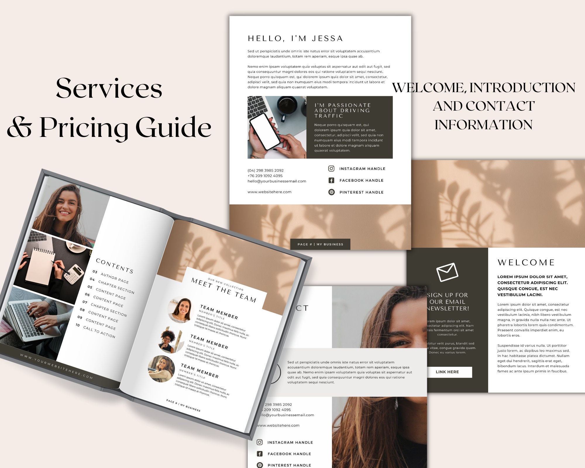 Services and Price Guide Canva Template for Virtual Assistants, Salons ...