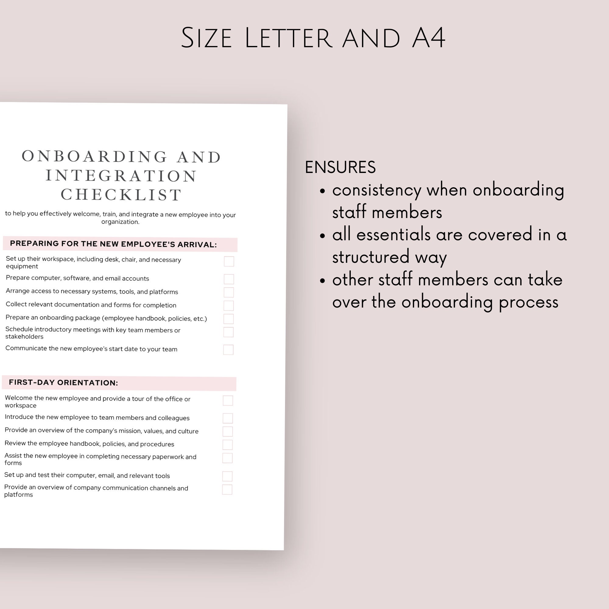 Employee Onboarding Template, New Hire Checklist, Welcome Packet, New ...