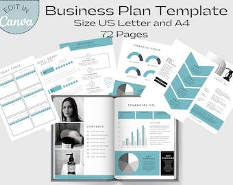 Canva Editable Business Plan Template, Printable, Business Start Up Plan, Editable Small Business Proposal, New Business Plan