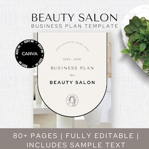 Beauty Salon Business Plan Template, Canva Template, Editable Small Business Plan Startup, Modern Business Plan,
