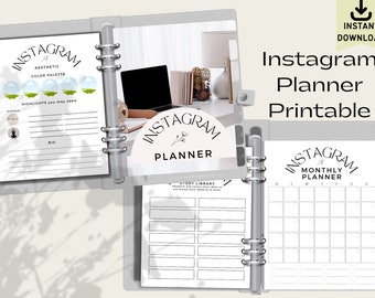 Instagram Planner Printable | Post Planner | Social Media Monthly and Weekly Planner