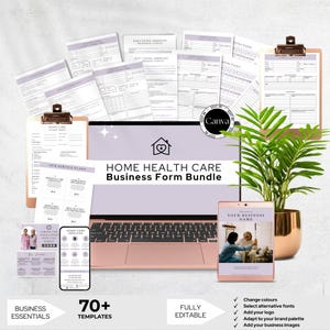 HomeCare Forms, Home Health Care Business Templates, Caregiver Bundle, Client Intake, Personalized Care Plan,  Service Agreement, Flyers