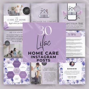 Home Health Care Social Posts, Caregiver Instagram Posts, Editable Templates for Senior Care Agency, Care Worker Marketing, Canva Editable