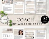 Client Welcome Packet Template, Coaching Intake Forms, Onboard Forms Canva Template