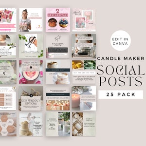 Candle Maker Business Social Media Post Templates, Candle-maker Instagram Posts, Small Business Marketing Posts, Editable Templates, CMB
