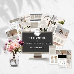 Newsletter Templates for Business, 12 Layout Pack, Suitable for School News, Community Groups, Business Marketing, Fully Editable in Canva