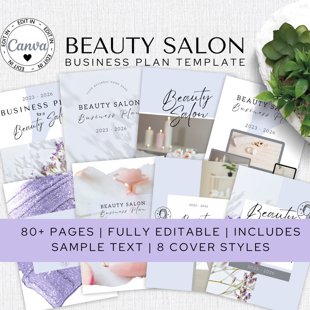 Beauty Salon Business Plan Template Canva Template Editable - Etsy