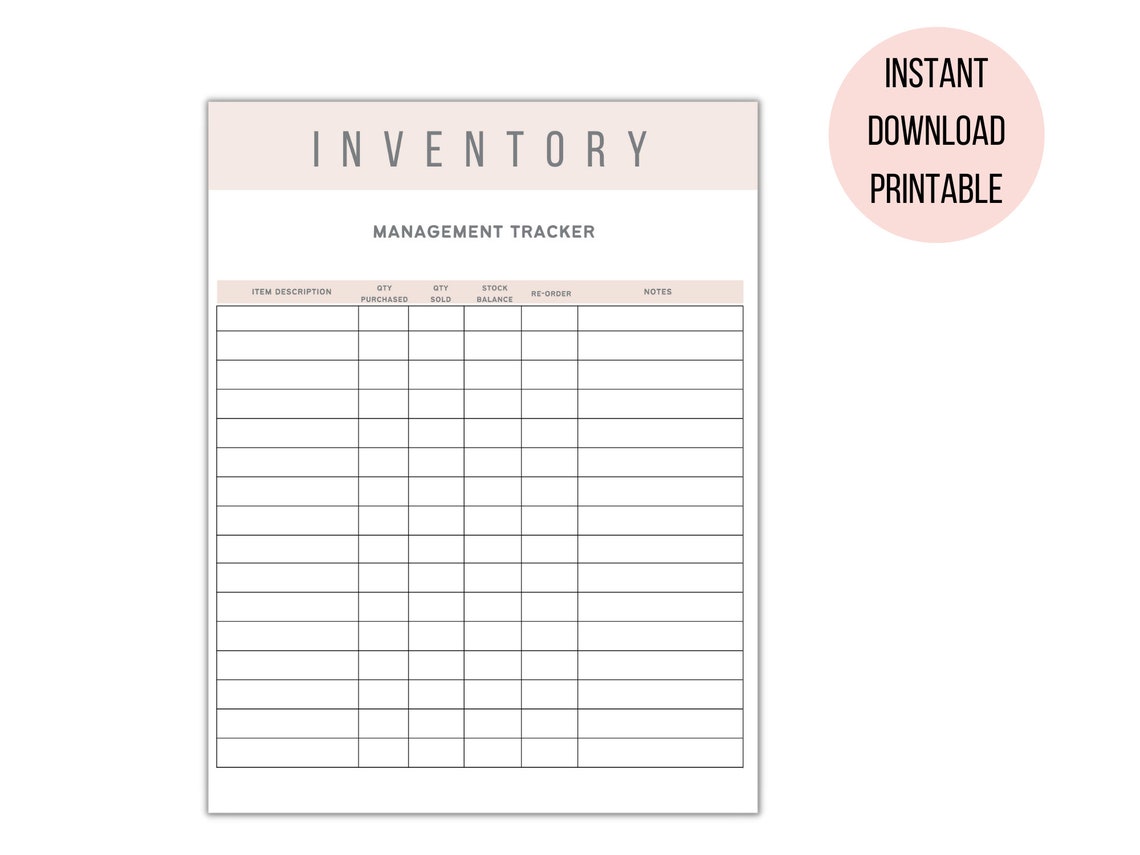 Printable Inventory Tracker, Printable Business Inventory Record ...