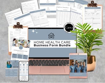 Pacote de Agência de Assistência Domiciliar, Formulários de Assistência Domiciliar, Modelos de Negócios para Cuidadores, Admissão de Clientes, Plano de Cuidados Personalizado, Contrato de Serviço, Cuidados para Idosos