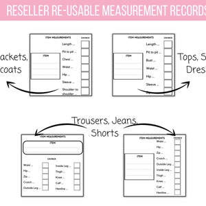 Clothing Measurement Re-usable Printables | Reseller Measuring Record ...