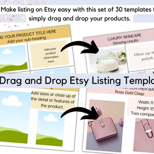 Etsy Listing Tool, 30 Etsy Mock-up Templates, Create Listings for Etsy Store Using Canva