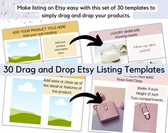Etsy Listing Tool, 30 Etsy Mock-up Templates, Create Listings for Etsy Store Using Canva