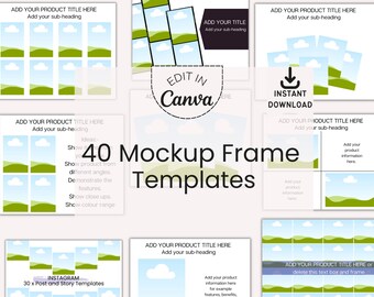 40 Canva Mockup Templates for Marketing and Product Promotion, Etsy Listing, Instagram, Courses, Ebooks, Create Listings for Etsy Store