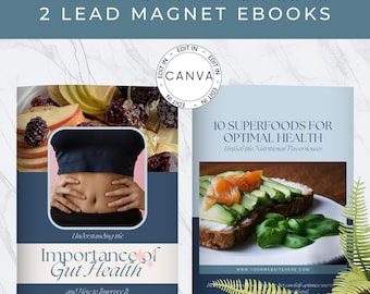 Nutrition Coach Lead Magnet Ebook Pack, Health and Wellness Coach Freebies, Dietician Guide for Clients, Canva Editable Templates, Giveaways