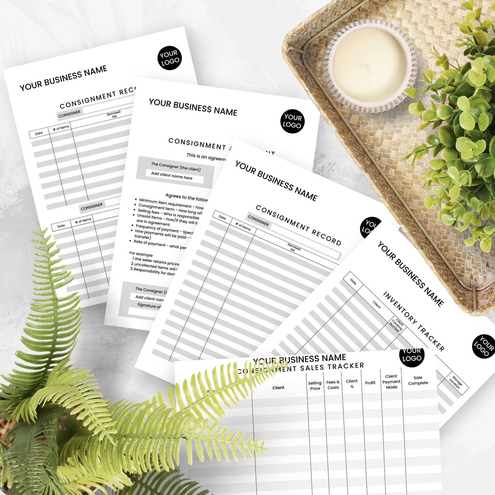 Editable Consignment Record - Keeping Pack, Agreement, Sales Tracker ...