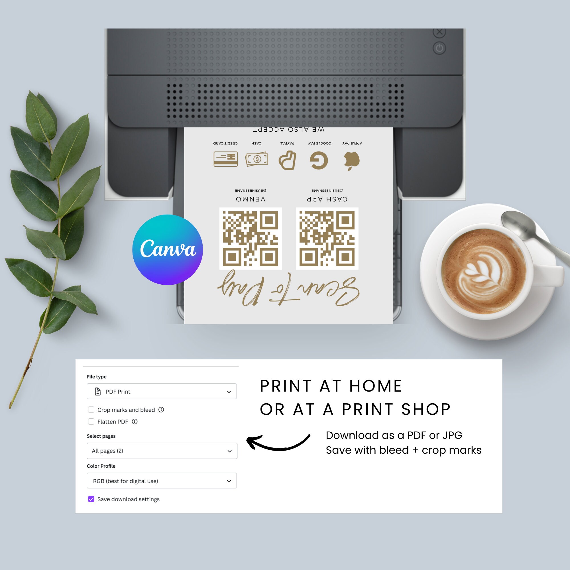 Editable Scan Code Editable Scan to Pay and Price List Template, QR Code and Price List ...