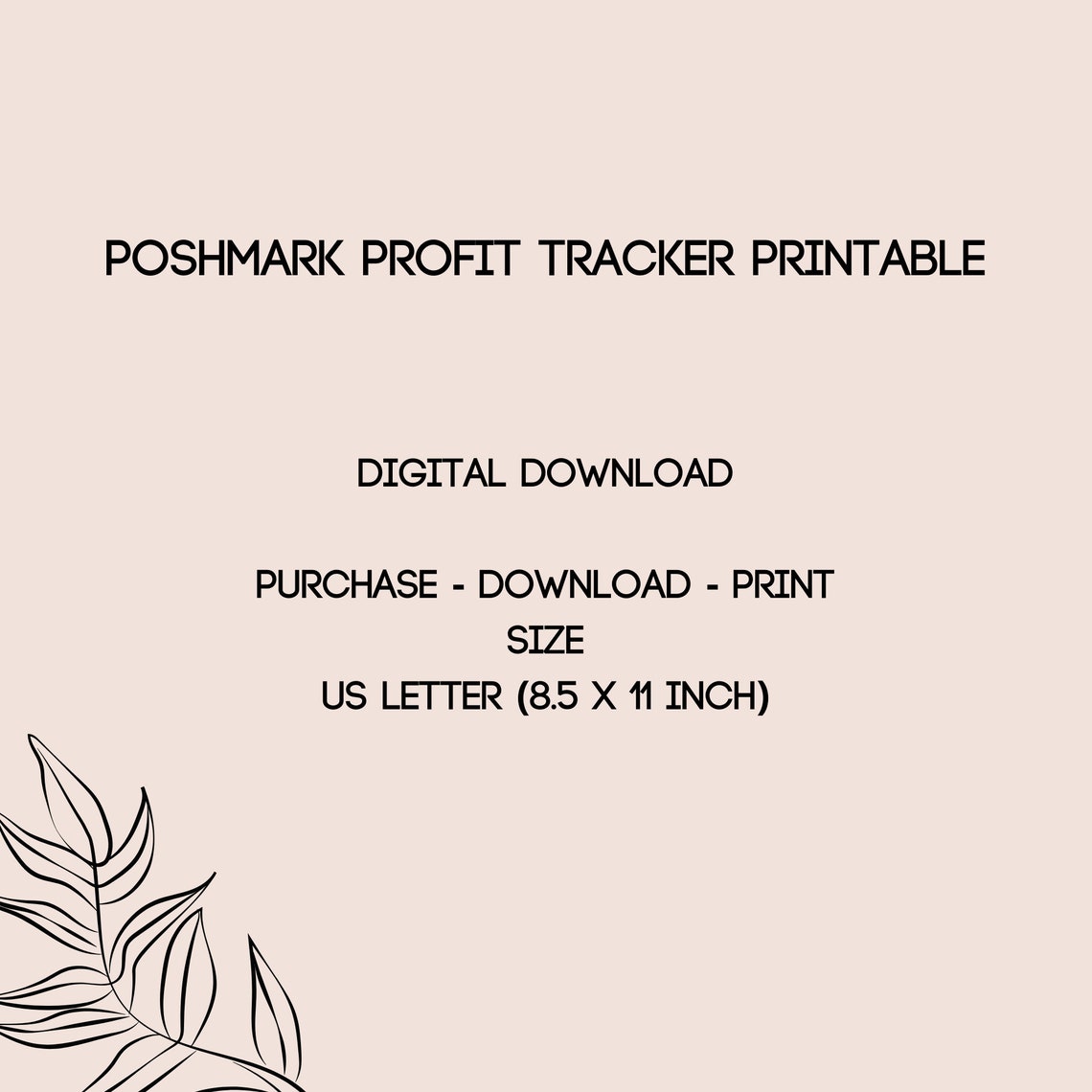 Poshmark Profit Tracker Printable, Instant Download, Reseller ...