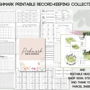 Poshmark Reseller Bundle, Printable Planner Worksheets, Editable Header and Shop Sign, Boutique Planner Printables
