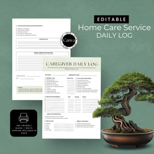 Daily Checklist for Elderly Care, Editable Caregiver Printable Record Sheet, Shift Changeover, Continuity of Care Form Assisted Living Form