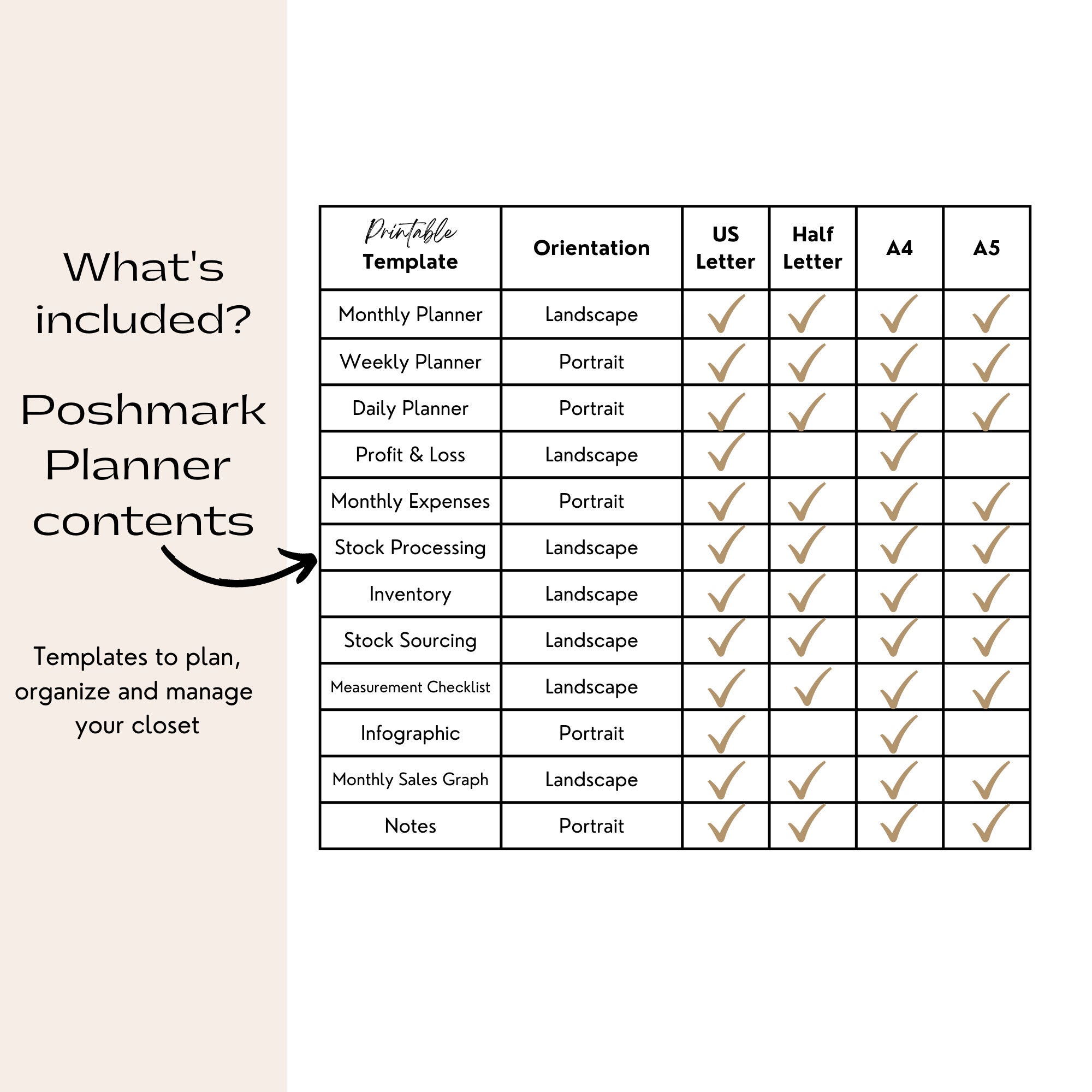 Poshmark Planner | Printable PDF Record Sheets | Reseller Organization ...