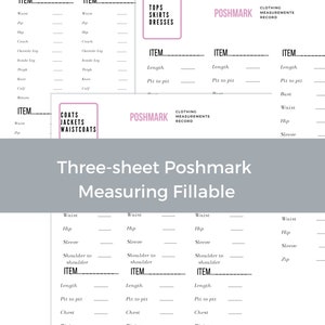 Poshmark Printable Templates | Record of Measurements| Reseller ...